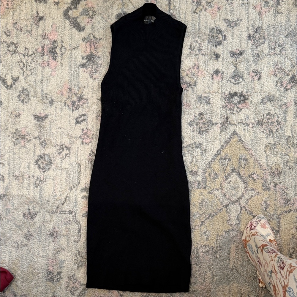 Line & Dot Black Sleeveless Mini Dress